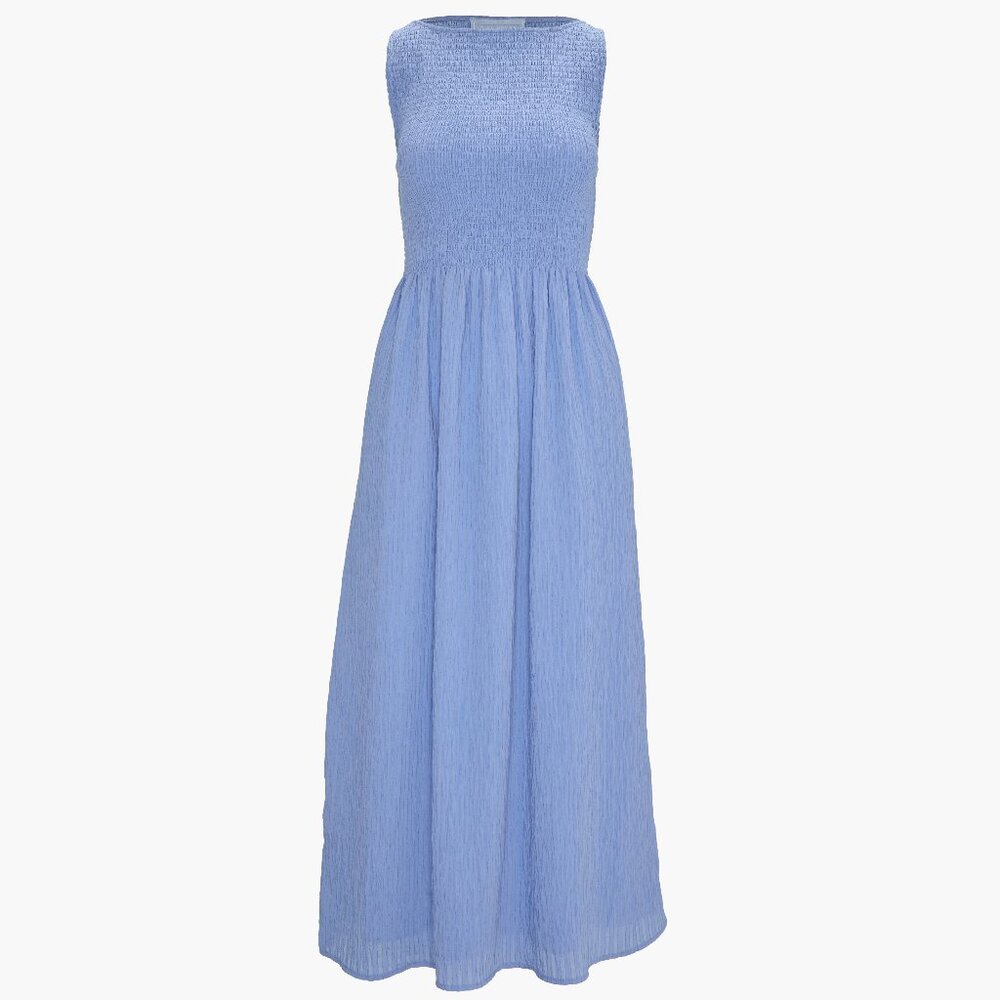 Hill House Home The Cosima Nap Dress - Bluebird Tonal Seersucker Size LBluebird